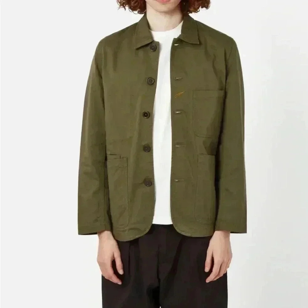 Street  Style Universal Works Bakers Chore Nylon Army Green Utility LS jacket S